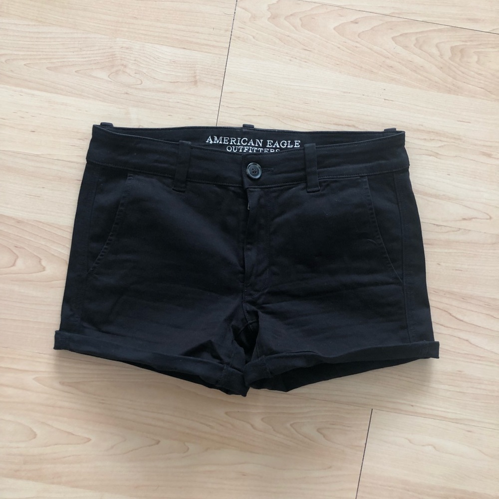 American Eagle Outfitters Black Twill Shorts